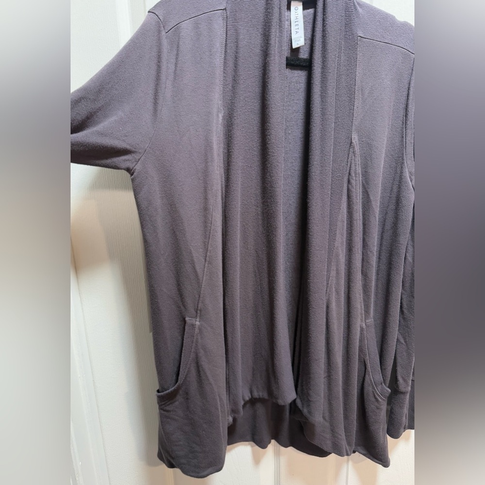 Athleta Women’s Grey Purple Cardigan size S - Picture 3 of 7